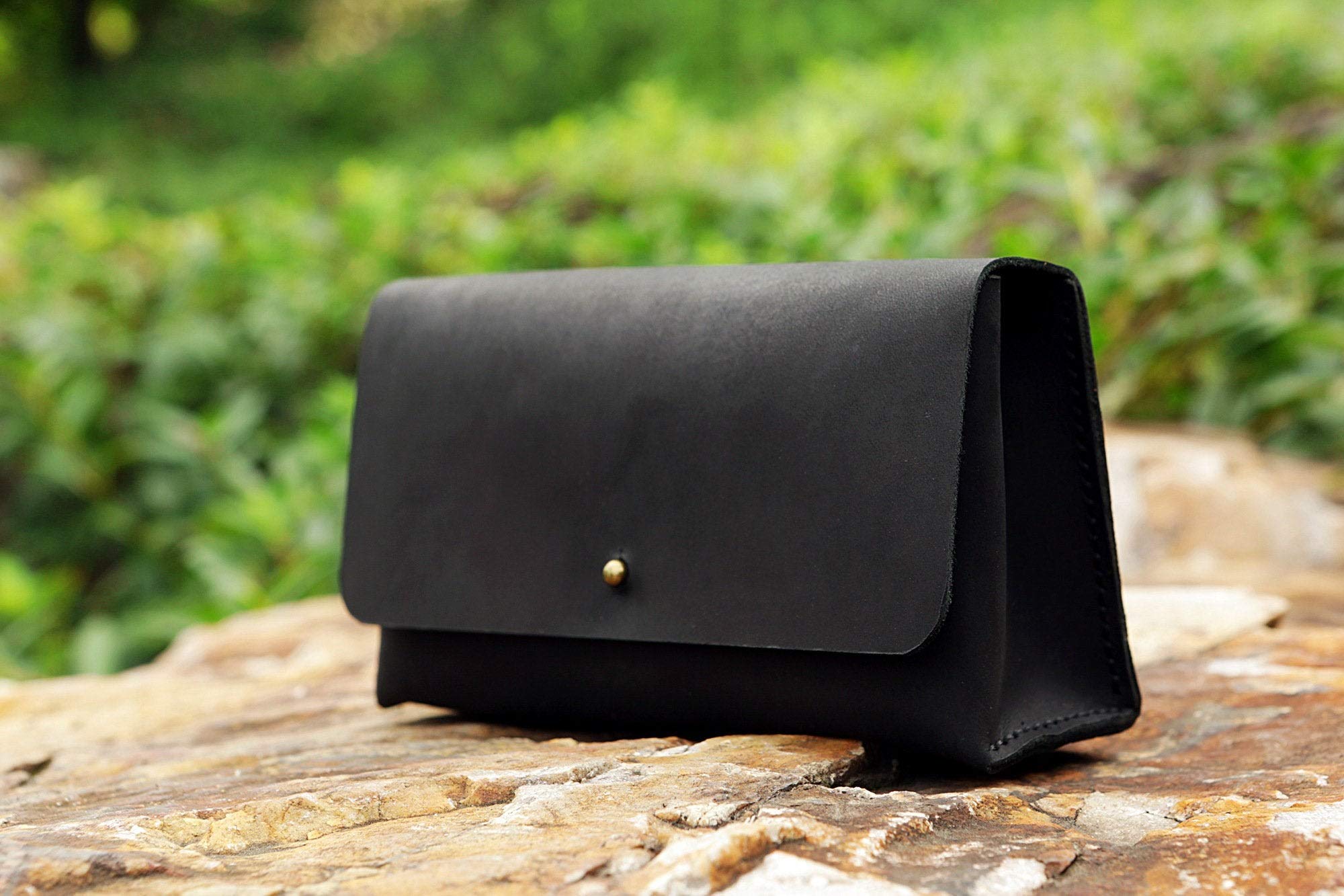 Premium Handcrafted Black Leather MacBook Charger Pouch - Protective Case for MacBook Power Adapter & Cord Organizer (Model MC11PB) - Perfect for Travel, Office & Home Use