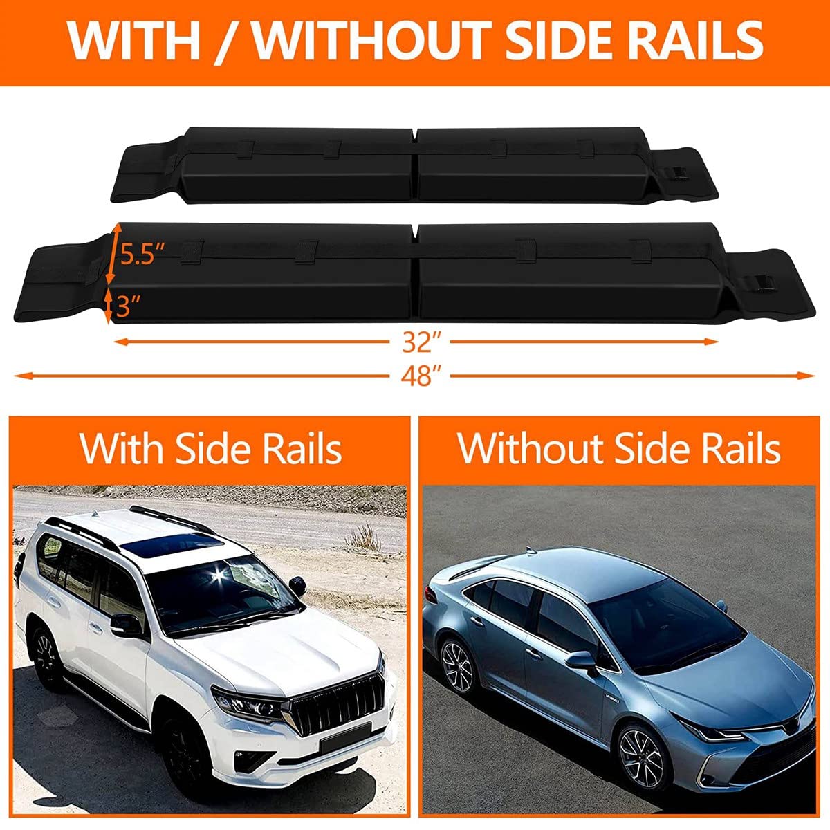 LOZJOKAD Soft Roof Rack Pads for Kayak, Surfboard & SUP - Universal Car Luggage Carrier Accessories | Perfect for Outdoor Adventures, Camping & Water Sports