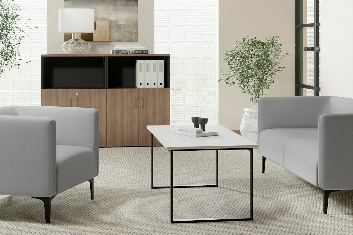 Drej 2.0 Lounge Chair with Square Arms - Triple Seating Modern Sofa for Living Room, Lounge & Office Comfort