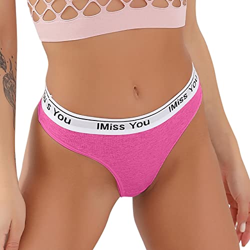 Seamless Cotton Women's Thong Panties - Low Waist Sexy Bikini Underwear for Ladies (Pink, Size S) | Comfortable Everyday Wear & Intimate Occasions