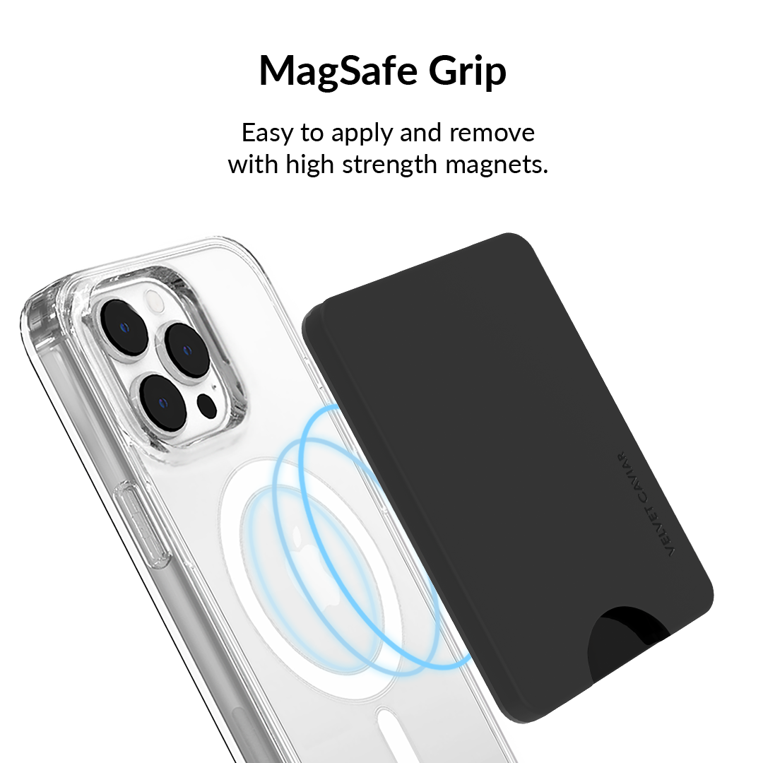 Just Black MagSafe Wallet for iPhone - Slim & Secure Magnetic Card Holder for Credit Cards & ID - Perfect for Travel, Work & Everyday Use
