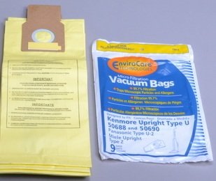 EnviroCare Kenmore 50688 & 50690 Style U Microlined Upright Vacuum Cleaner Bags (9-Pack) - Compatible with Kenmore Upright Vacuums - Part #159-9 - Perfect for Home Cleaning & Pet Hair Removal
