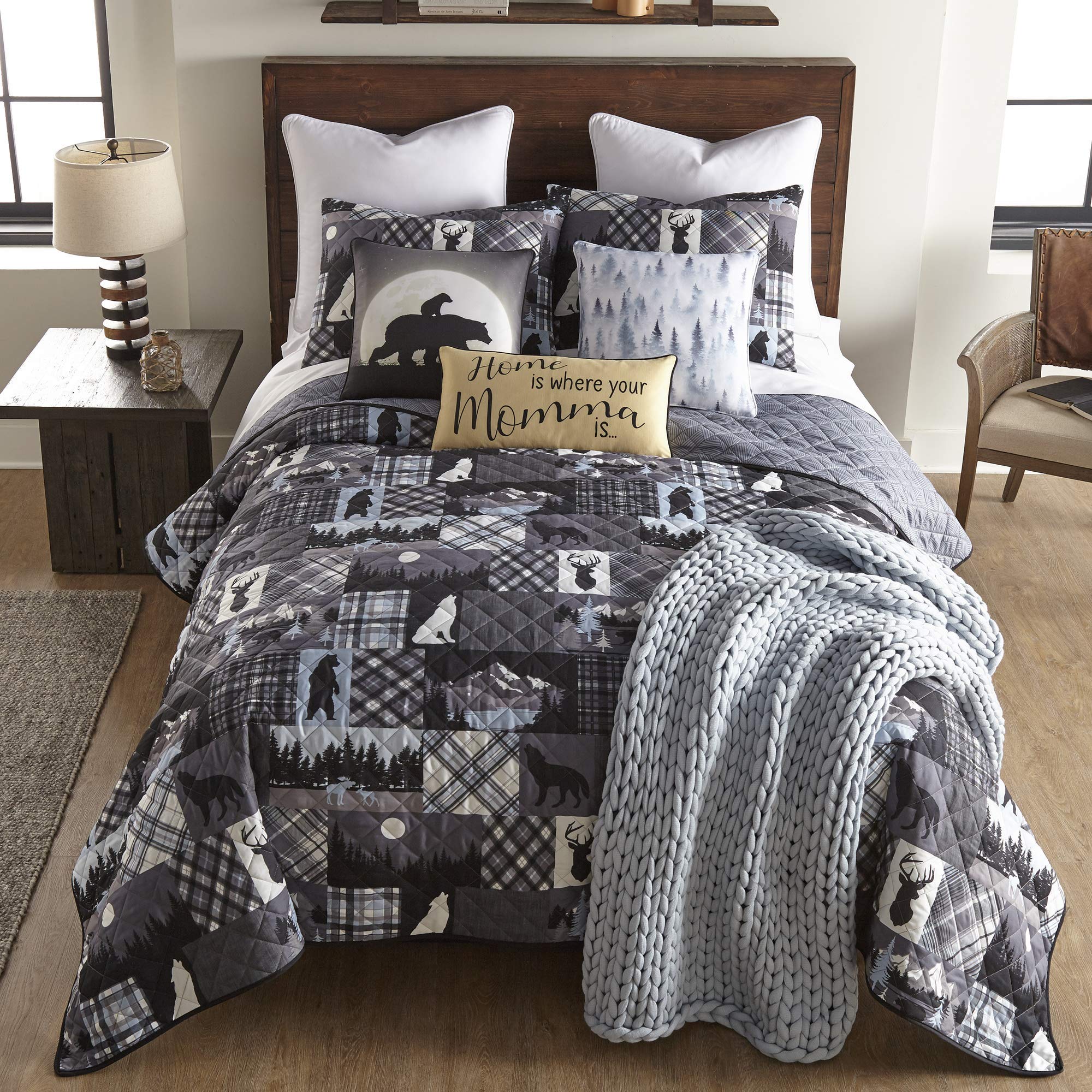 Donna Sharp Decorative Throw Pillow 18x18 Inches - Nightly Walk Tree Design with Zip Closure - Square Couch, Sofa, Bed & Chair Pillow Cover - Perfect for Living Room, Bedroom & Home Decor