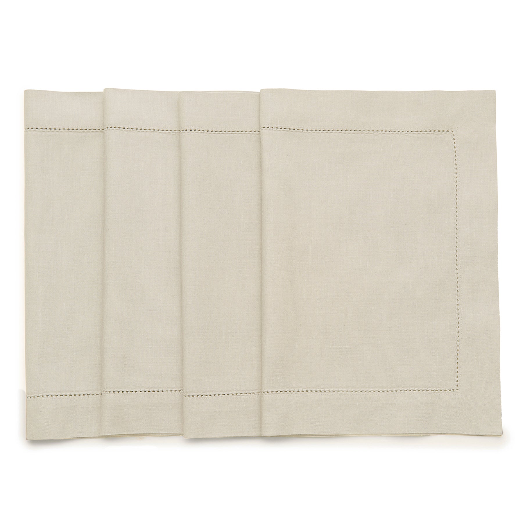 Premium Cotton Linen Hemstitch Placemats Set of 4 - Elegant Table Decor for Dining Room, Kitchen, and Party Settings