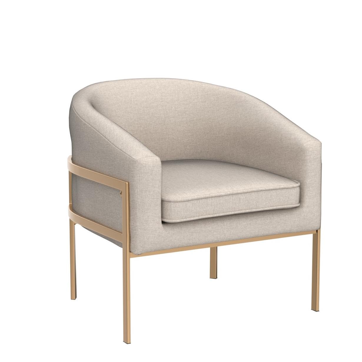 Annjoe Modern Accent Chair - Upholstered Armchair with Sturdy Metal Frame Legs for Living Room, Bedroom, Kitchen | Perfect for Relaxing, Reading & Home Decor