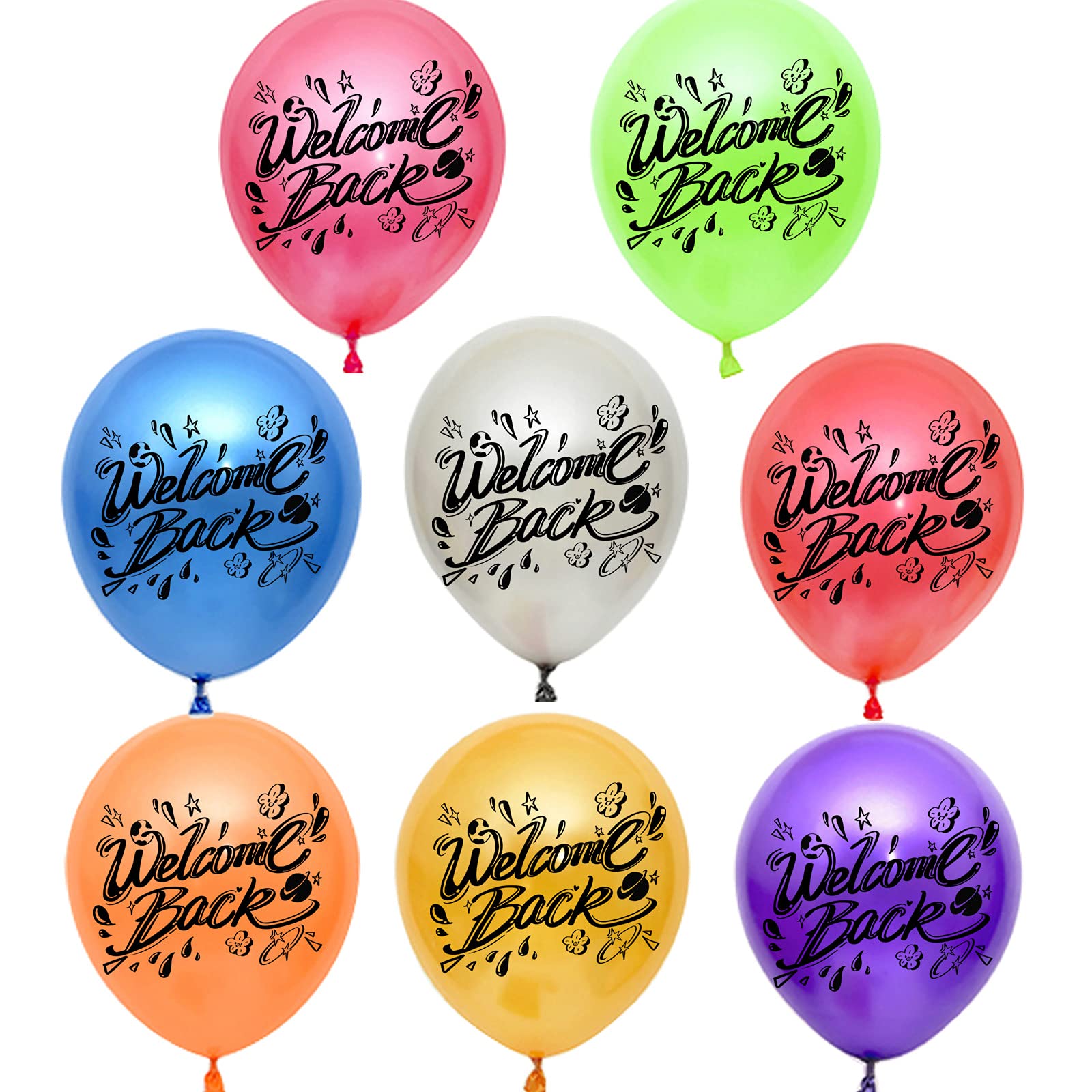 JumDaQ Welcome Back Balloons - 21-Piece Tropical Balloon Set for Back to School, Reunion, Army Homecoming & Family Party Decorations | Perfect for Home, Office & Outdoor Celebrations
