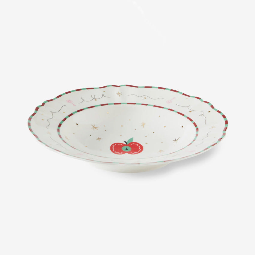 Bitossi Home La Tavola Scomposta Deep Plate - Handcrafted Italian Ceramic Dinner Plate for Apples, Fruits & Desserts | Elegant Tableware for Dining, Entertaining & Kitchen Decor