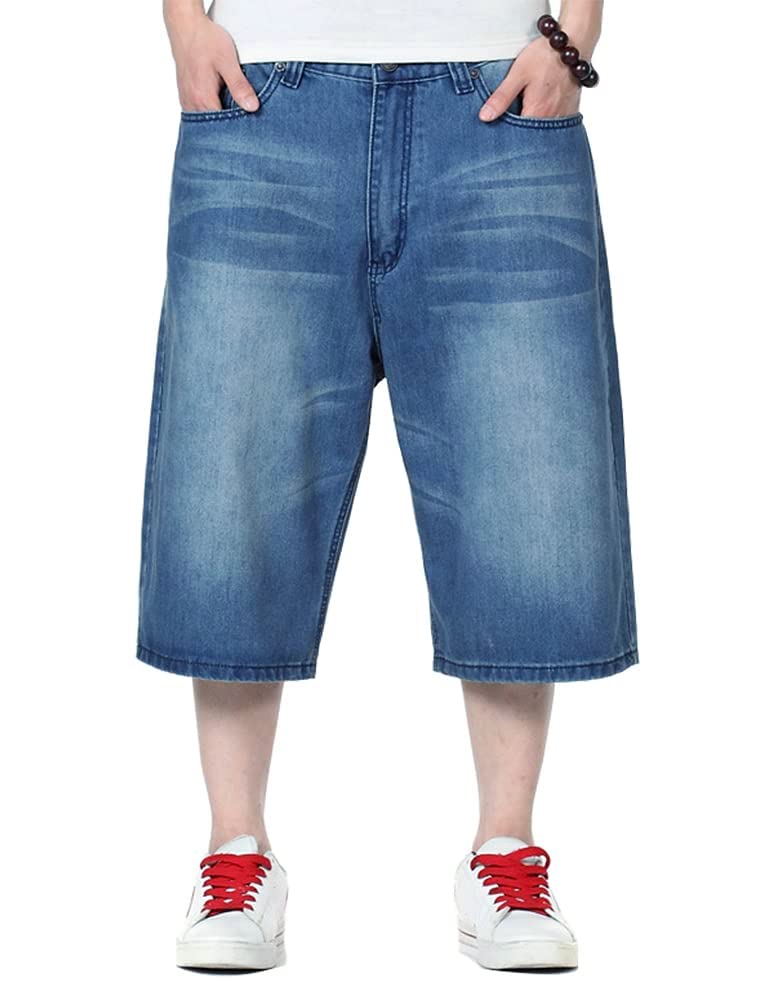 IDEALSANXUN Men's Baggy Jean Shorts - Loose Fit Denim Jorts for Casual Wear | Perfect for Summer, Beach, and Street Style