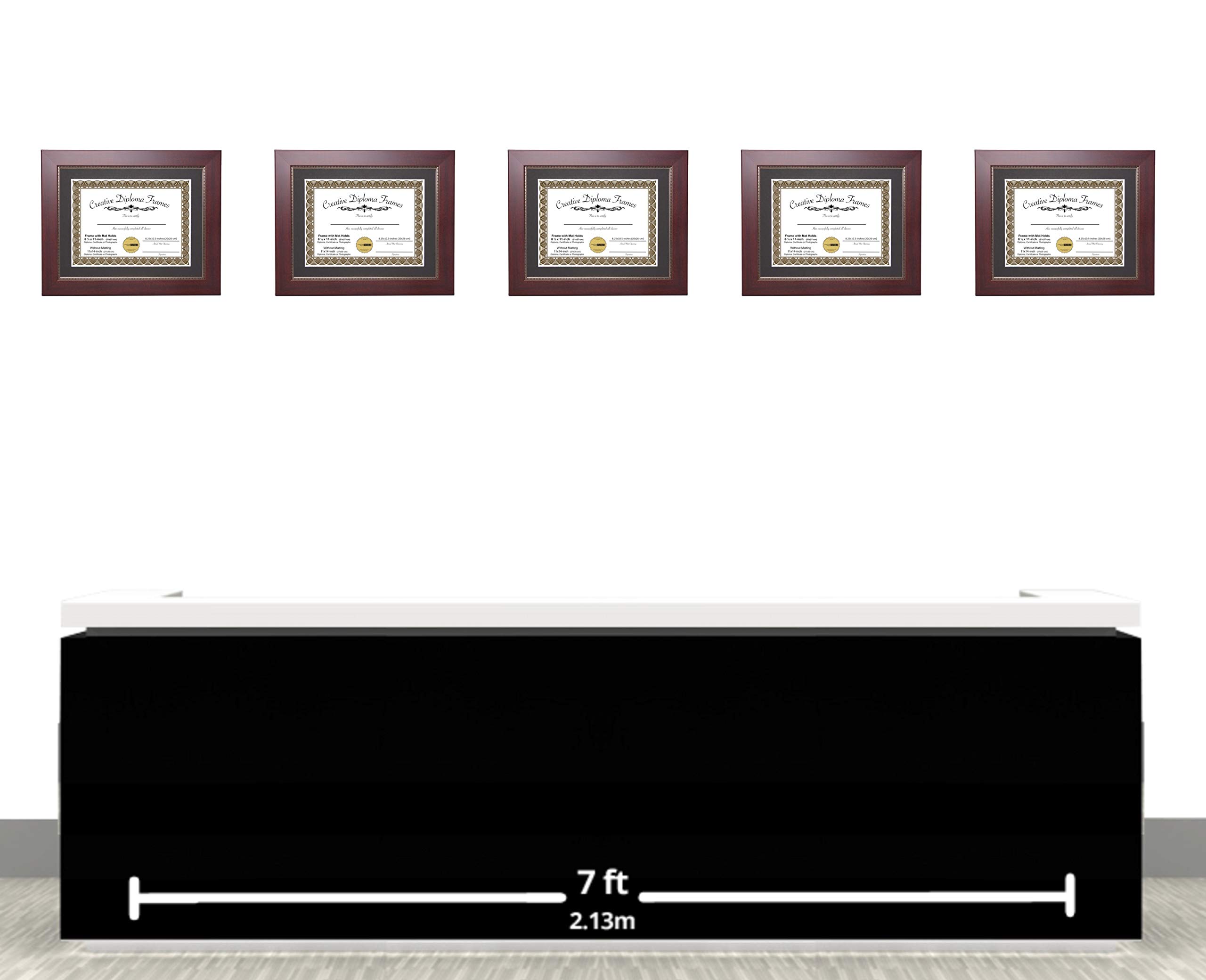 6x8 Empire Mahogany Diploma Picture Frame with Black Mat, Glass, Easel & Wall Hangers - Holds 8x10 Photos Without Mat - Perfect for Graduation Diplomas, Certificates & Wall Decor
