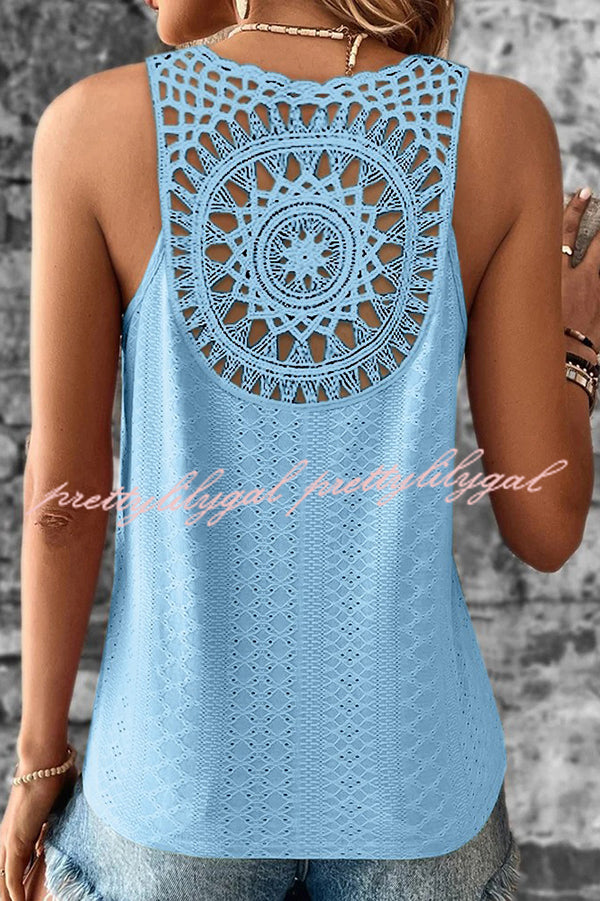 Stylish Solid Color Casual V-Neck Hollow Back Vest Top for Women - Perfect for Summer Outfits, Layering, and Daily Wear