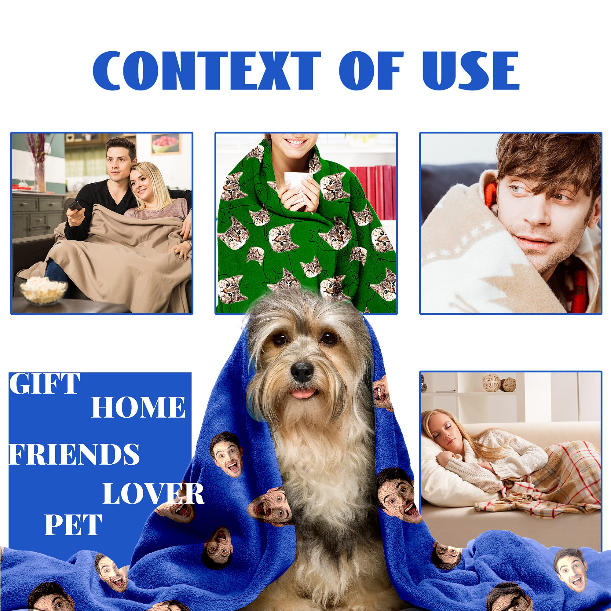 Custom Photo Collage Fleece Blanket - Personalized Soft Throw Blanket with Your Pictures - Family Sunflower Pattern Blanket for Bed, Sofa & Travel - Unique Photo Gift for Couples, Friends & Family - Perfect for Home Decor, Gifts & Cozy Nights