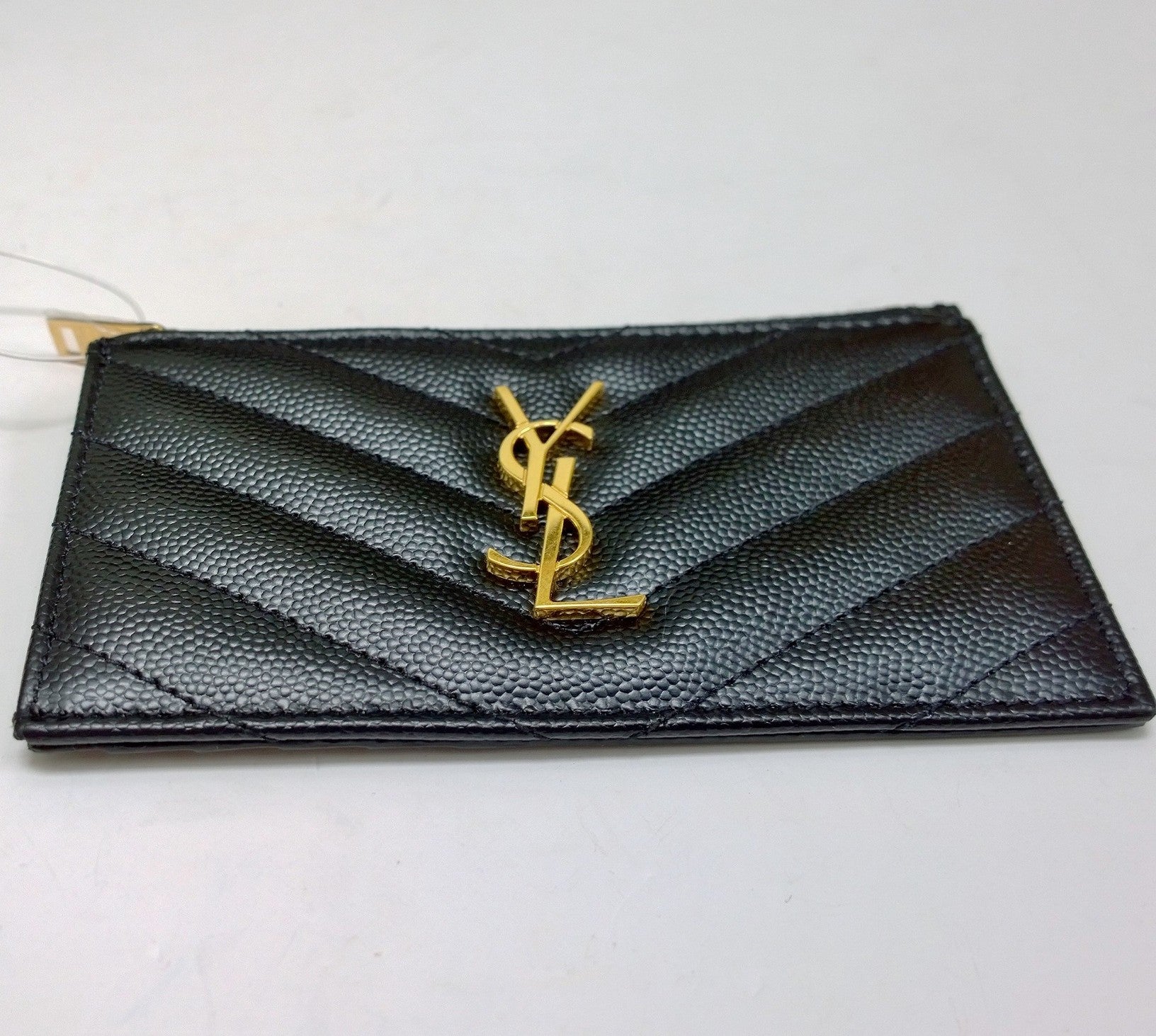 Saint Laurent YSL Monogram Zip Card Wallet in Black - Perfect for Everyday Use & Travel Accessories