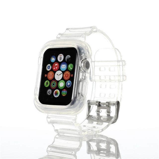 Clear Sport Band for Apple Watch Series 6/5/4/3/SE - 44mm 42mm 40mm 38mm - Perfect for Running, Gym & Outdoor Activities