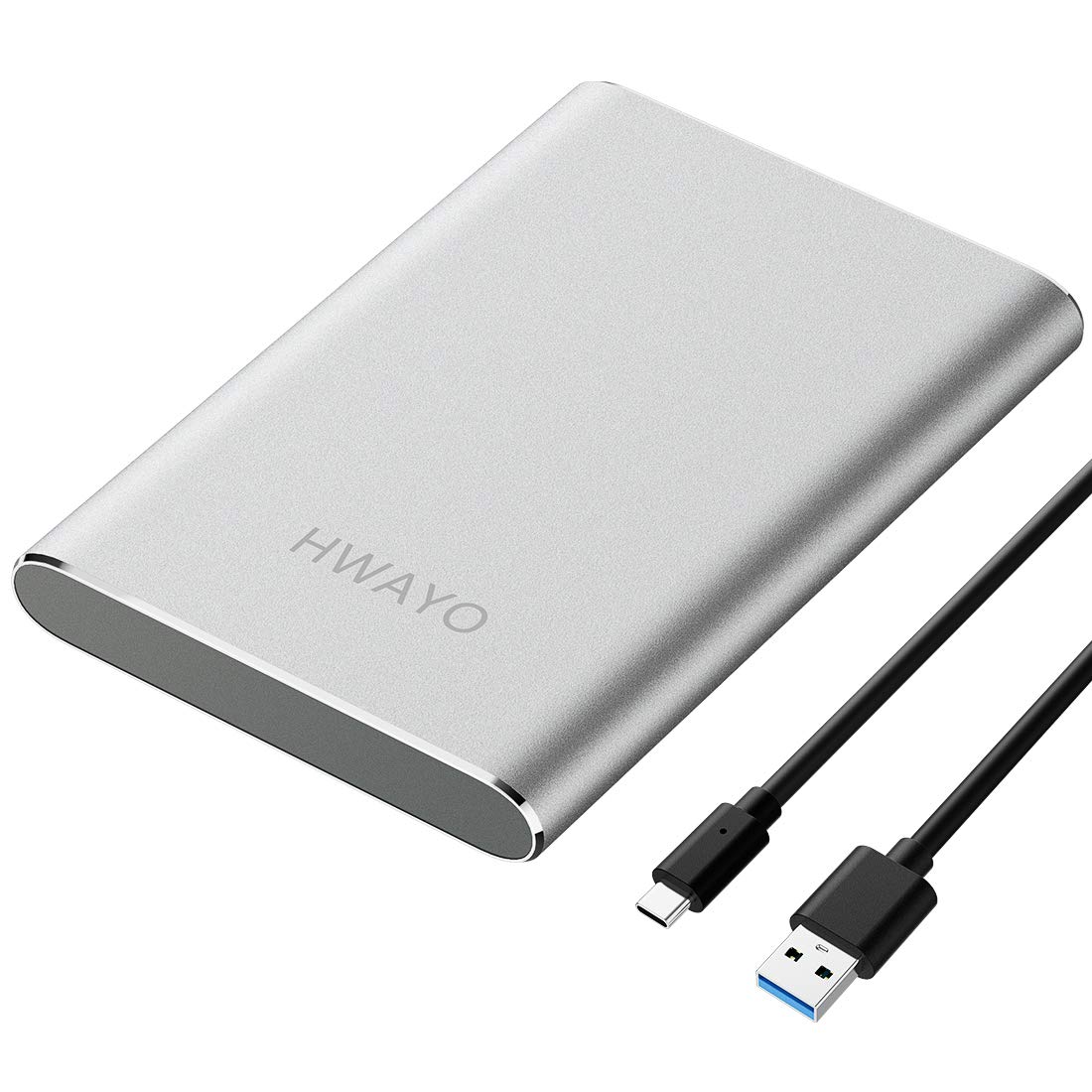 750GB Ultra Slim Portable External Hard Drive - USB 3.1 Gen 1 Type-C HDD Storage for PC, Mac, Laptop, Xbox One - Fast Data Transfer & Backup Solution (Silver) | Perfect for Gaming, Work Files & Media Storage
