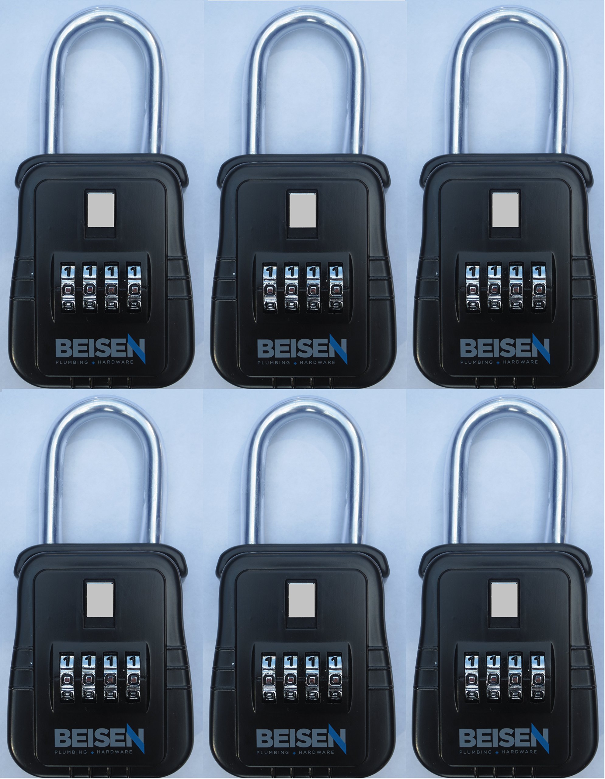 6 Pack Key Safe Realtor Lock Box with Set-Your-Own Combination Lock - Secure Storage for House Keys, Office Keys & Property Access - Ideal for Real Estate Agents, Landlords & Vacation Rentals