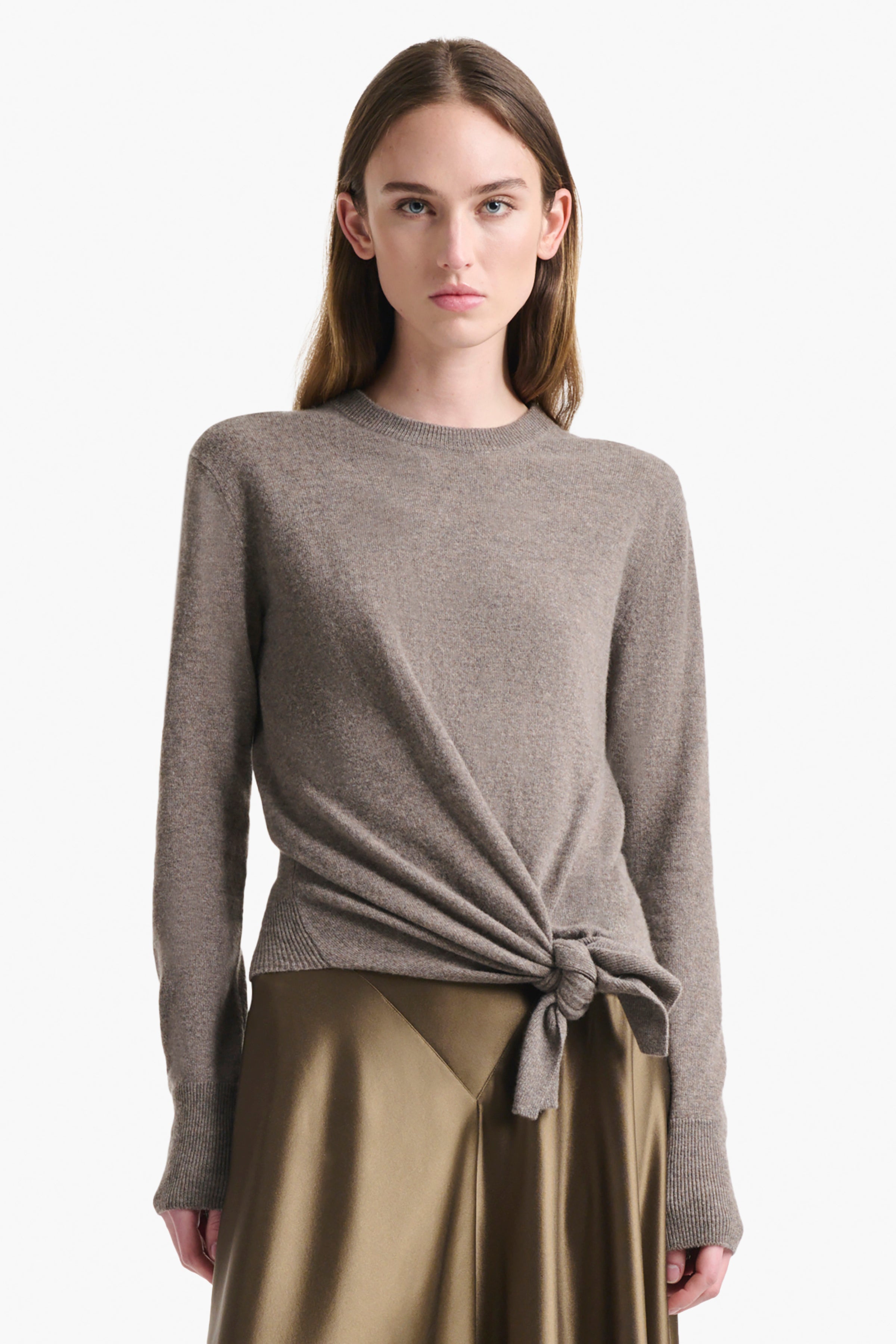 Nalini Women's Clove Melange Sweater - Soft Knit Pullover for Fall & Winter - Cozy Casual Wear for Office, Travel & Everyday Outfits