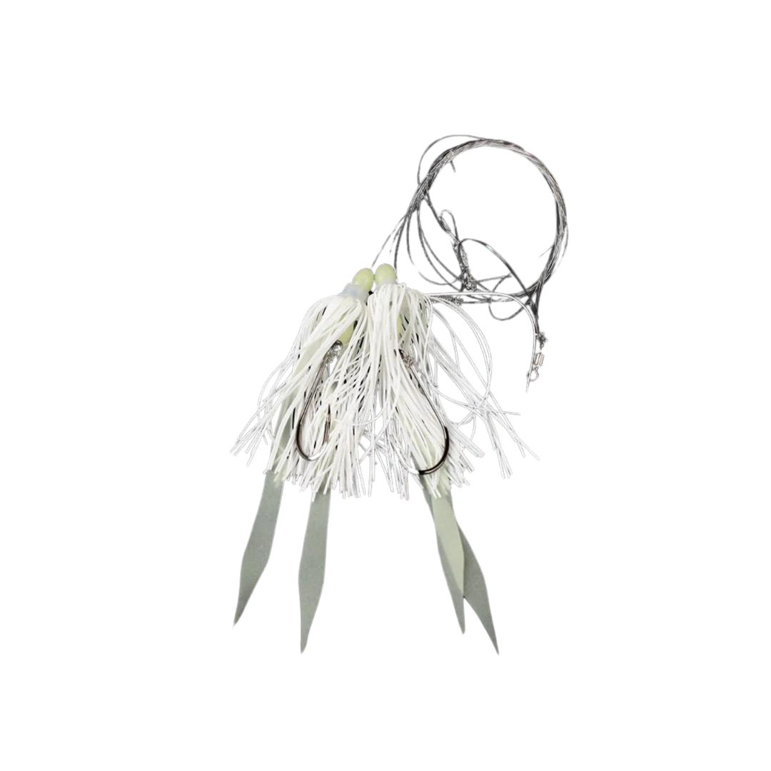 Jigging World Hi Lo Silicon Skirt Fluke Rigs - Saltwater Fishing Lures for Fluke, Flounder & Sea Bass - Perfect for Offshore & Inshore Fishing Trips