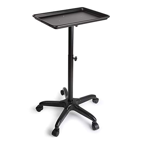 Premium Aluminum Salon Rolling Tray Station - Mobile Beauty Trolley Cart with Silent Wheels for Hairdressing Tools Storage | Professional Salon Equipment for Stylists, Barbers & Beauty Professionals | Ideal for Salon Organization & Mobile Styling Services
