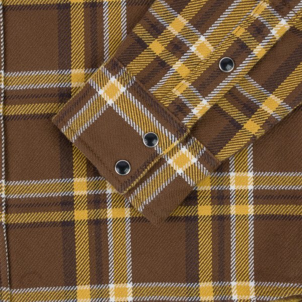 Iron Heart IHSH 372 Ultra Heavy Flannel Western Shirt - Brown Crazy Check Plaid for Men | Durable Workwear & Outdoor Adventure Shirt