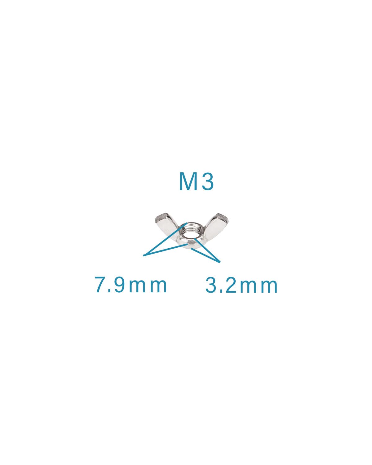 304 Stainless Steel M3 Wing Nuts - Pack of 50 - Corrosion Resistant Hardware for Home Repair, DIY Projects & Industrial Applications - Perfect for Furniture Assembly, Machinery Maintenance & Engineering Projects