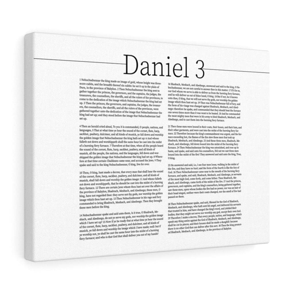 Bible Art Canvas - Daniel Chapter 3 Scripture Wall Decor | Christian Home Decor, Church Gift, Inspirational Religious Art | Perfect for Living Room, Bedroom & Worship Spaces