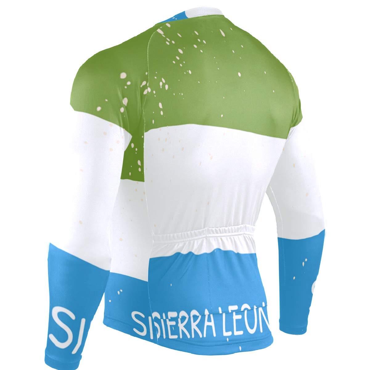 Men's Sierra Leone Flag Cycling Jersey - Long Sleeve Bike Jacket for Road & Mountain Biking - Breathable & Moisture-Wicking Bicycle Shirt for Cycling Enthusiasts & National Pride - Perfect for Training, Races & Outdoor Adventures