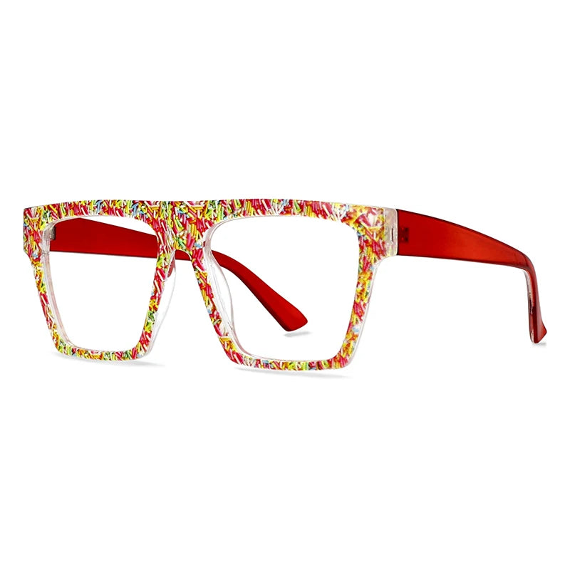 CCspace Women's Full Rim Plastic Large Square Reading Glasses R57093 - Fashionable & Lightweight Eyewear for Reading, Working & Computer Use