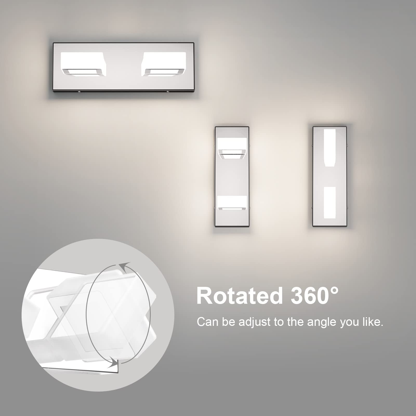 Ralbay Modern Chrome Vanity Light - 2-Light Acrylic Stainless Steel Bathroom Lighting Fixture with LED (4500K Natural White) - Perfect for Bathroom, Powder Room & Dressing Area Vanity Mirror Lighting