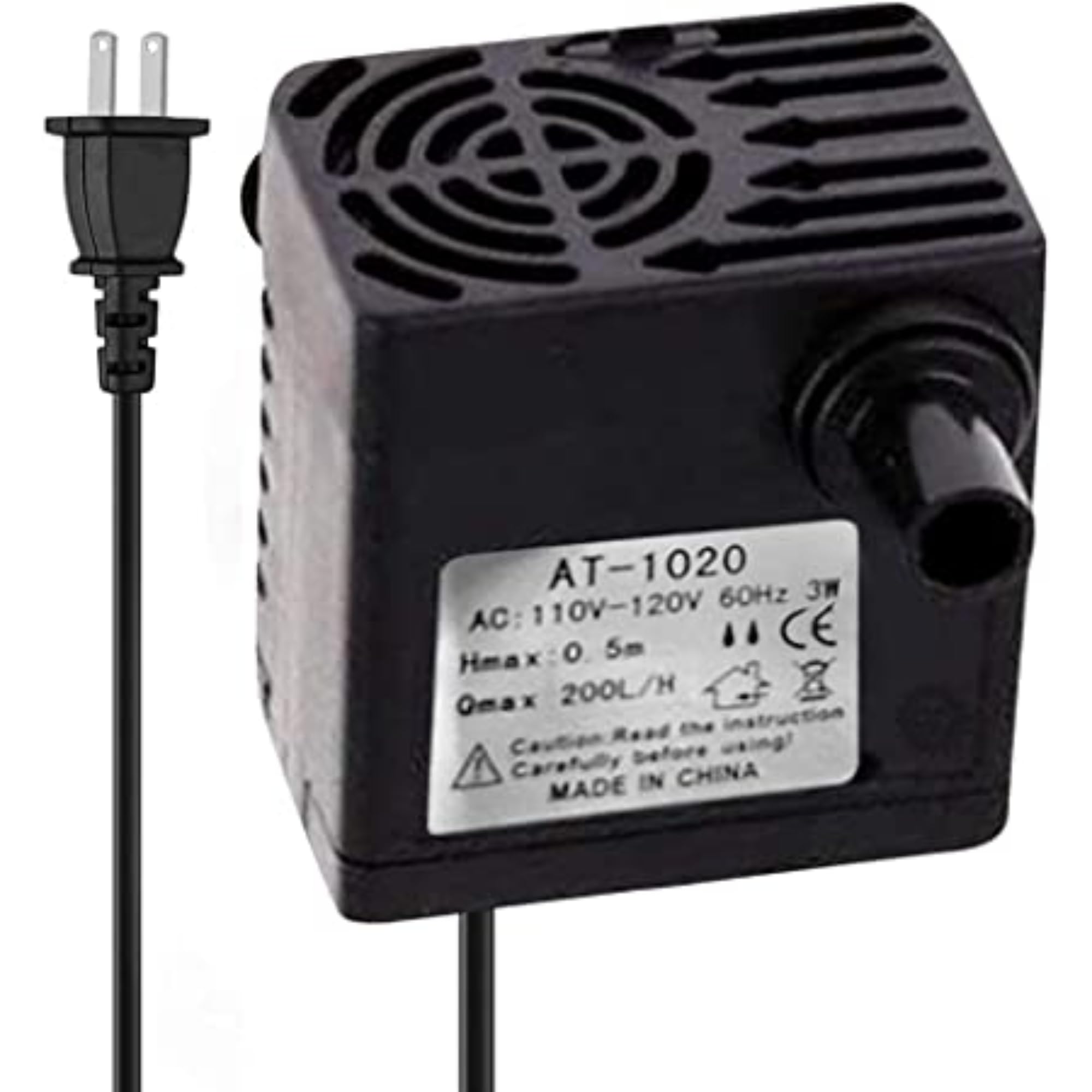 SunGrow 3W 55 GPH Mini Submersible Water Pump for Cat & Dog Bowls, Aquariums, Fountains, Hydroponics - Perfect for 3-5 Gallon Tanks, Tabletop Displays & Pet Water Dispensers