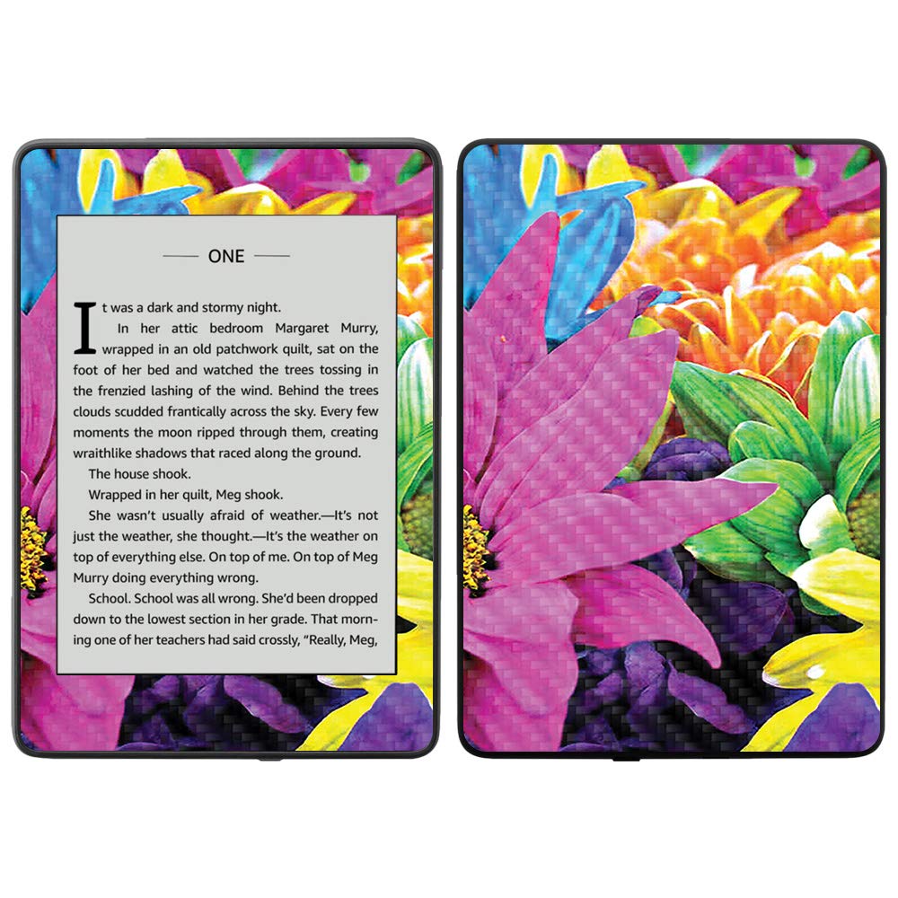 Premium Carbon Fiber Skin for Amazon Kindle Paperwhite 2018 (10th Gen) - Blue Petals Design | Waterproof Protective Cover with Durable Textured Finish | Easy to Apply & Remove | Made in USA | Perfect for Travel, Reading & Outdoor Use