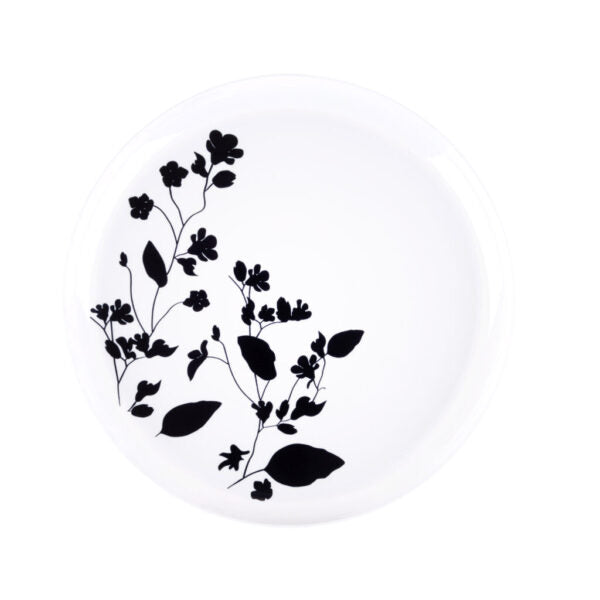 Eco-Friendly Round Plastic Plates - White & Black Disposable Dinnerware for Parties, Picnics, BBQs & Outdoor Dining | Garden Party Essentials