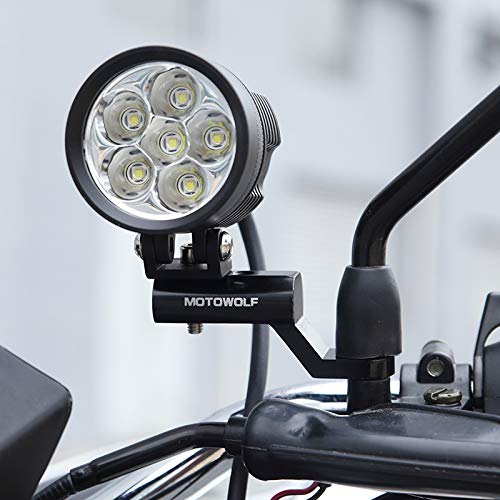 Black Aluminum Motorcycle Rearview Mirror Mount Bracket Holder - Universal Adapter for Motorcycle Mirrors - Durable Mirror Expander Bracket for Harley, Honda, Yamaha - Perfect for Highway Riding and Safety Enhancement
