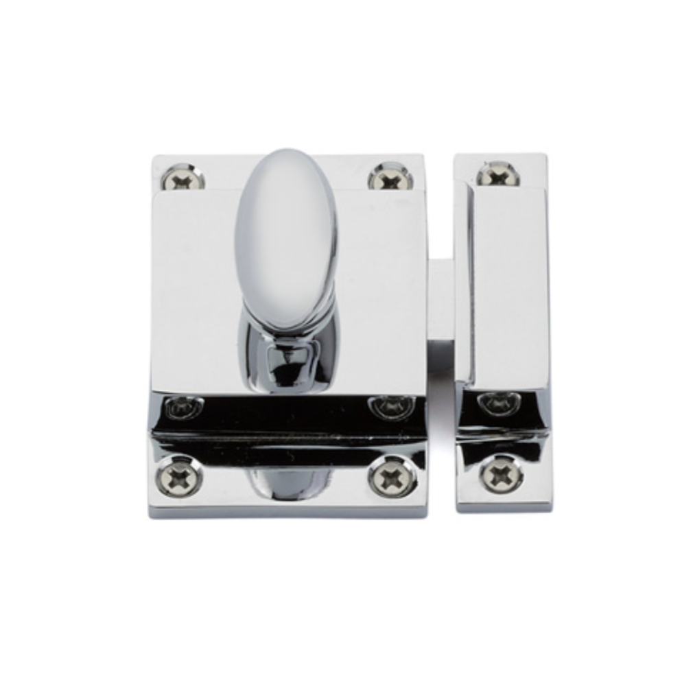 Premium Polished Chrome Cabinet Latch - Heavy Duty Drawer Catch for Kitchen, Bathroom & Furniture (Set of 4) - Secure & Stylish Hardware for Home Organization