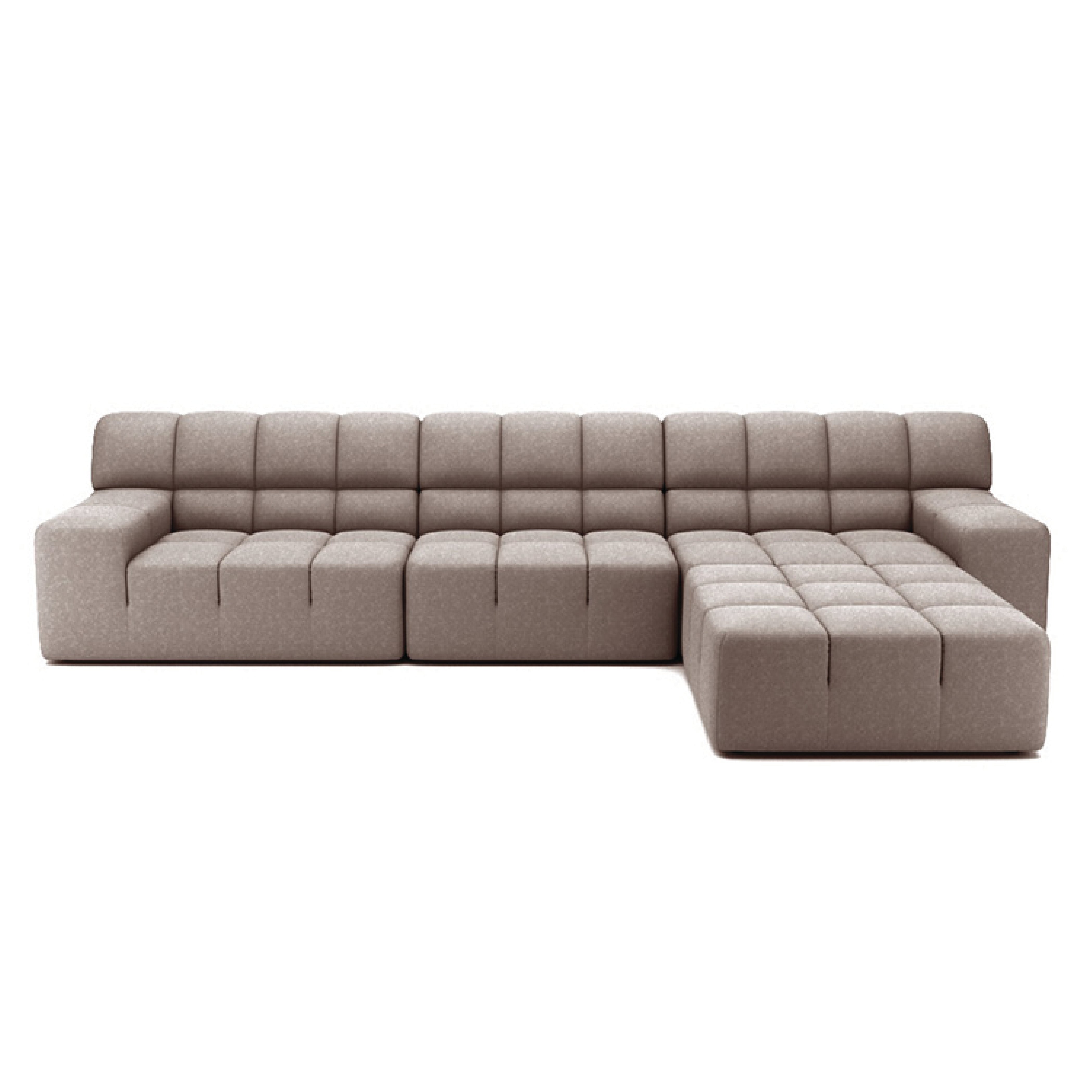 Roger 4-Seater Modular Sofa with Ottoman - Modern Sectional Couch for Living Room, Lounge & Home Theater - Comfortable L-Shaped Sofa Set with Storage Ottoman