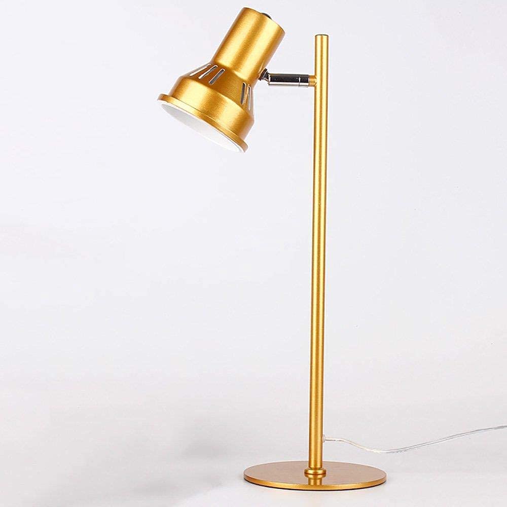Modern Industrial Gold Iron Desk Lamp - Adjustable Study & Work Light for Home Office, Reading, and Workspace Decor