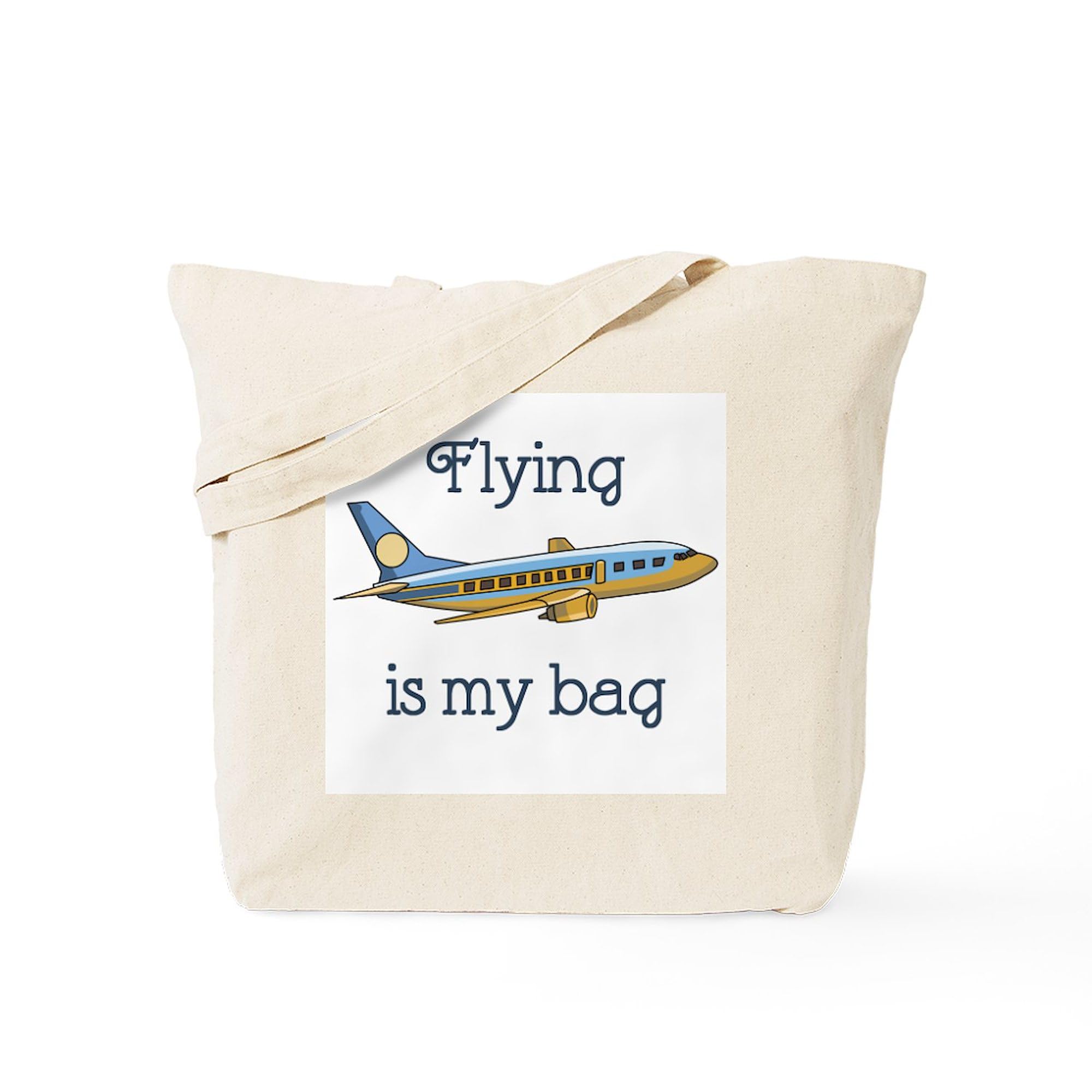 Flight Attendant Tote Bag - Natural Canvas Reusable Shopping Bag for Travel & Work | Durable Eco-Friendly Grocery Bag for Flight Crew, Commuters & Daily Use