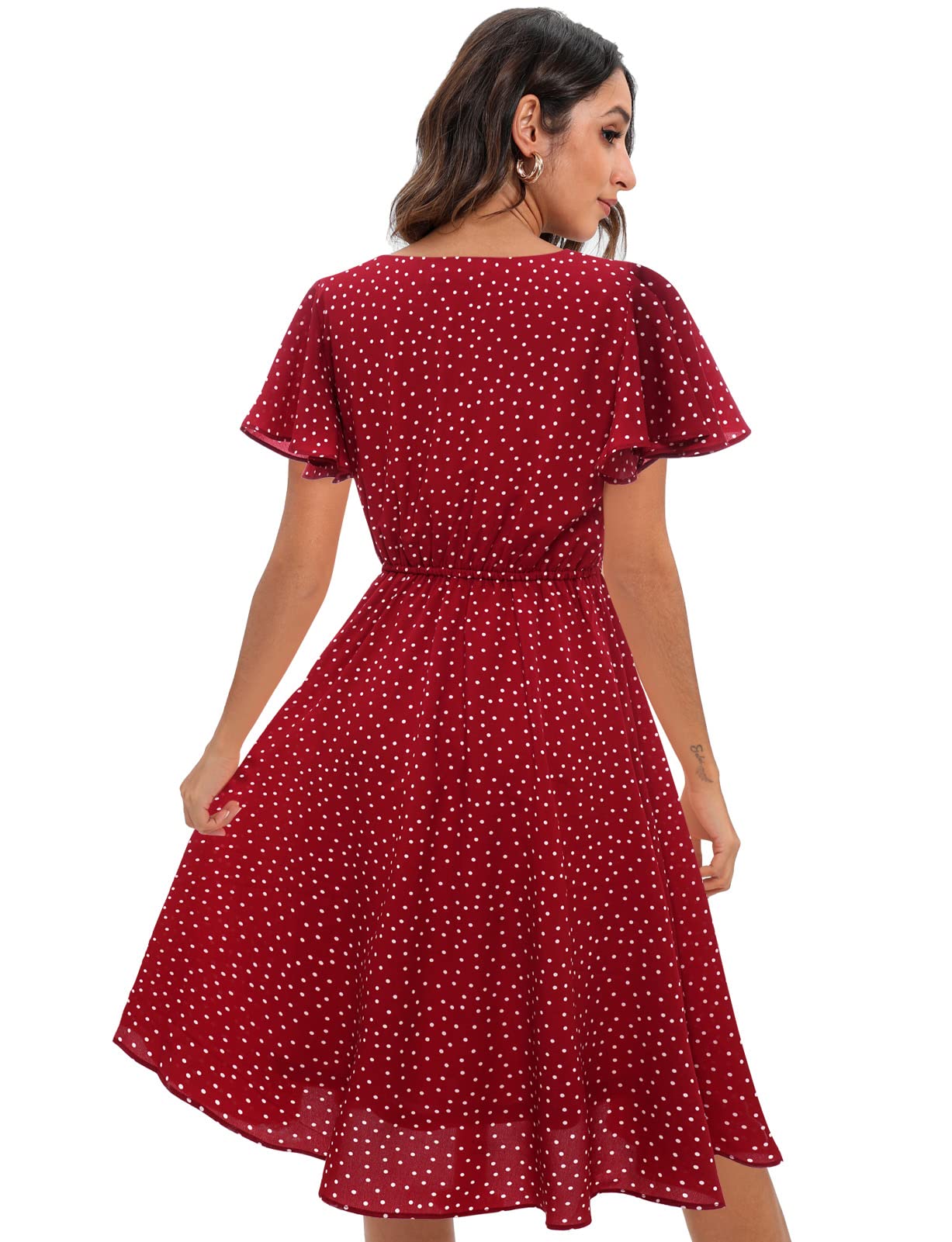 Floral Chiffon Summer Dress for Women - Elastic Waist Sun Beach Dress | Casual Outdoor Wear, Vacation, Party & Special Occasions