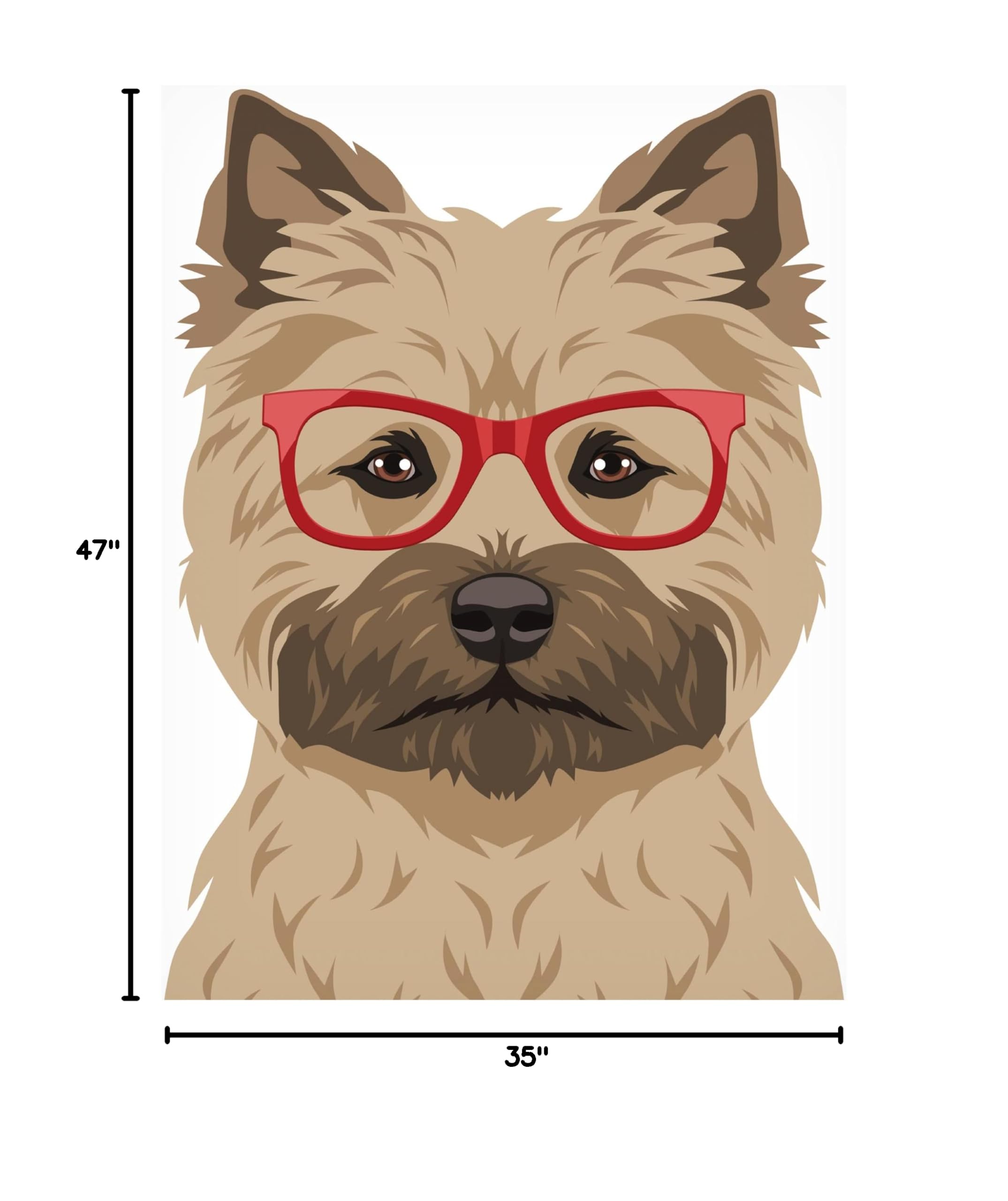 Furbaby Affiliates 'Cairn Terrier Wearing Hipster Glasses' Canvas Wall Art - Modern Pet Portrait Decor for Living Room, Bedroom & Office