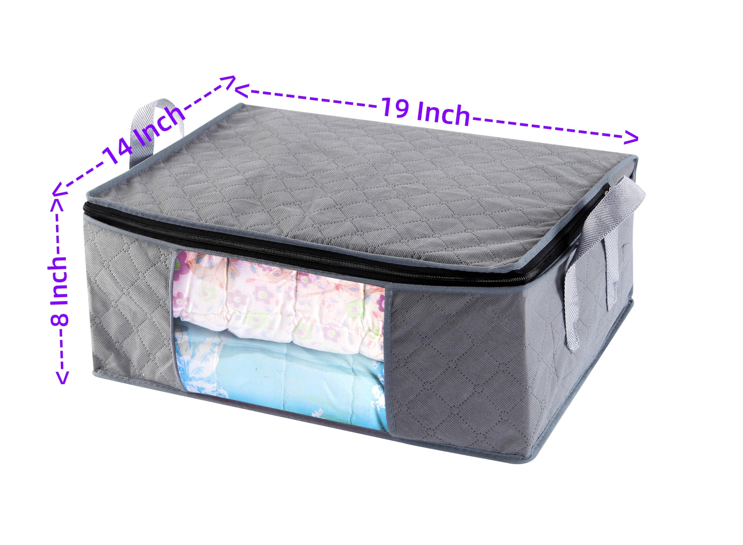 35L Foldable Fabric Storage Bins with Lids & Zipper - Closet Organizer Boxes for Clothes, Blankets, Pillows & Sheets | Space-Saving Bedroom Storage Solution for Sweaters, Seasonal Items & Home Organization