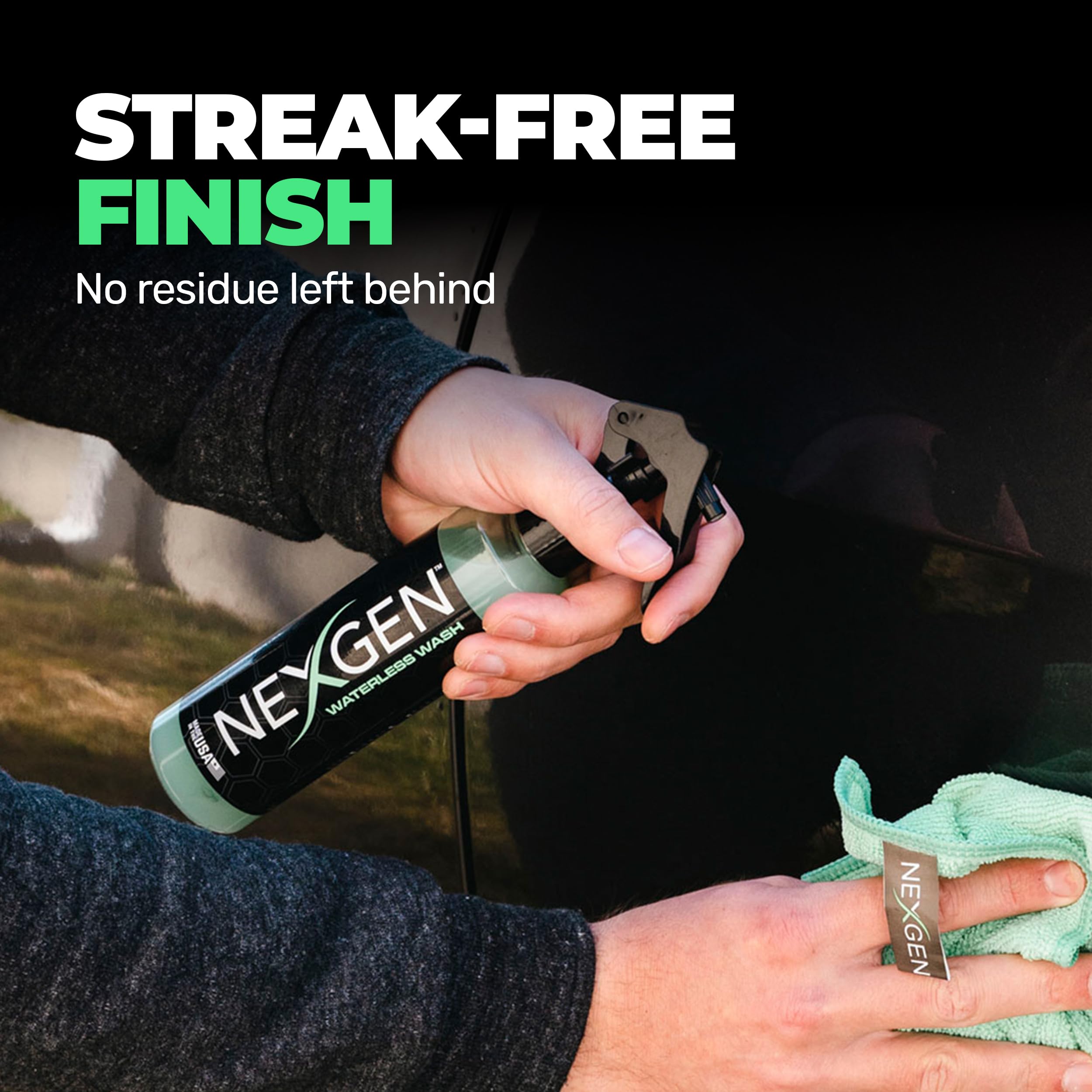 Nexgen Waterless Car Wash (8oz) - Scratch-Free, High-Gloss Waterless Car Cleaner - Safe for Cars, Trucks, Boats & RVs - Perfect for On-the-Go Detailing, Road Trips & Quick Car Cleaning