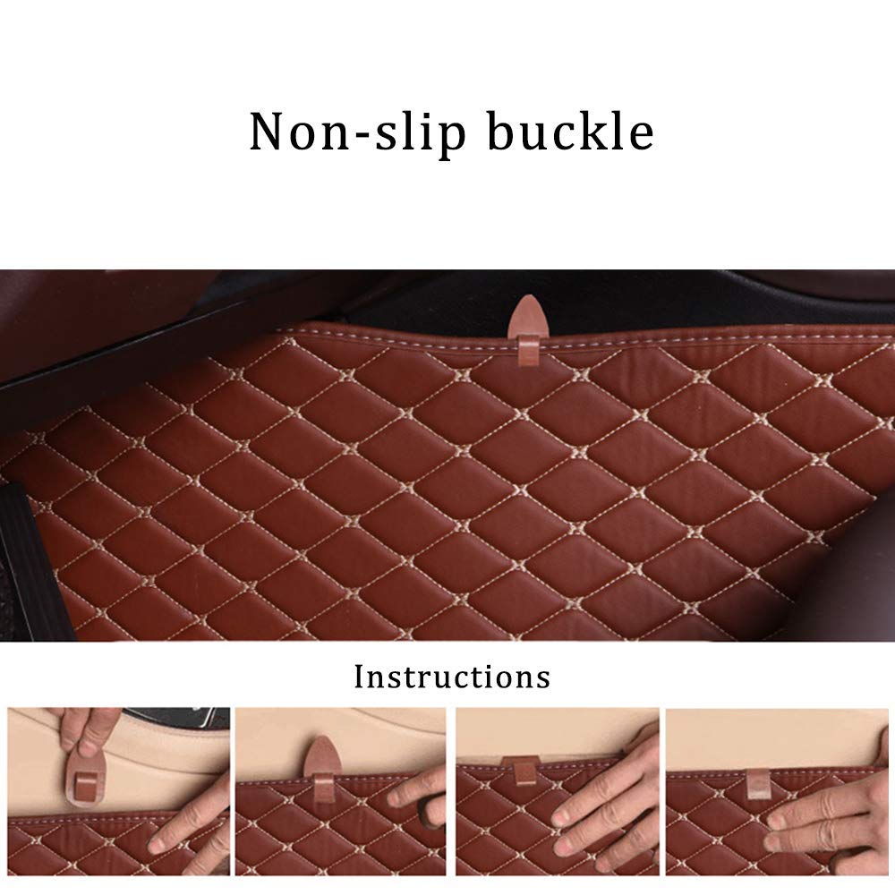 SureKit Custom Fit Car Floor Mats for Chevy Malibu 2008-2015 & 2016-2019 Models, Premium Double Layer PU Leather & PVC All-Weather Floor Liners - Non-Slip Protection for Front and Rear Seats (Grey/Black) - Perfect for Daily Commutes, Road Trips & All-Season Protection