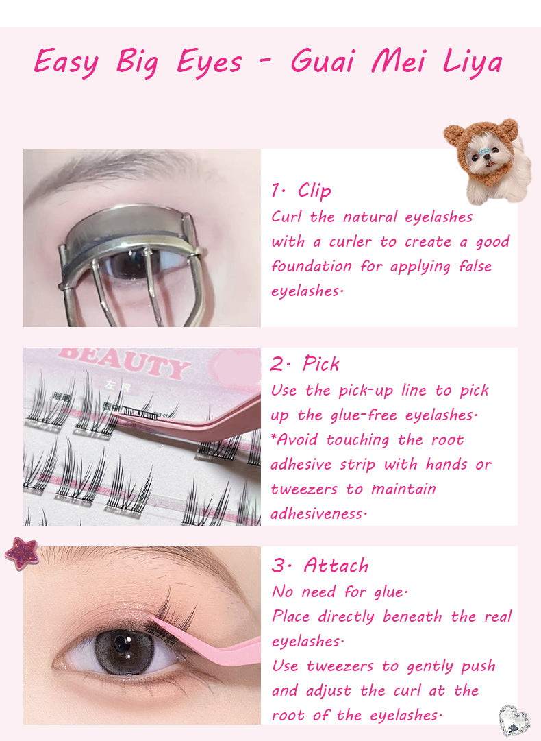 FLORTTE Self Adhesive Clustered False Eyelashes - Natural Looking Volume Lashes for Everyday Wear & Special Occasions