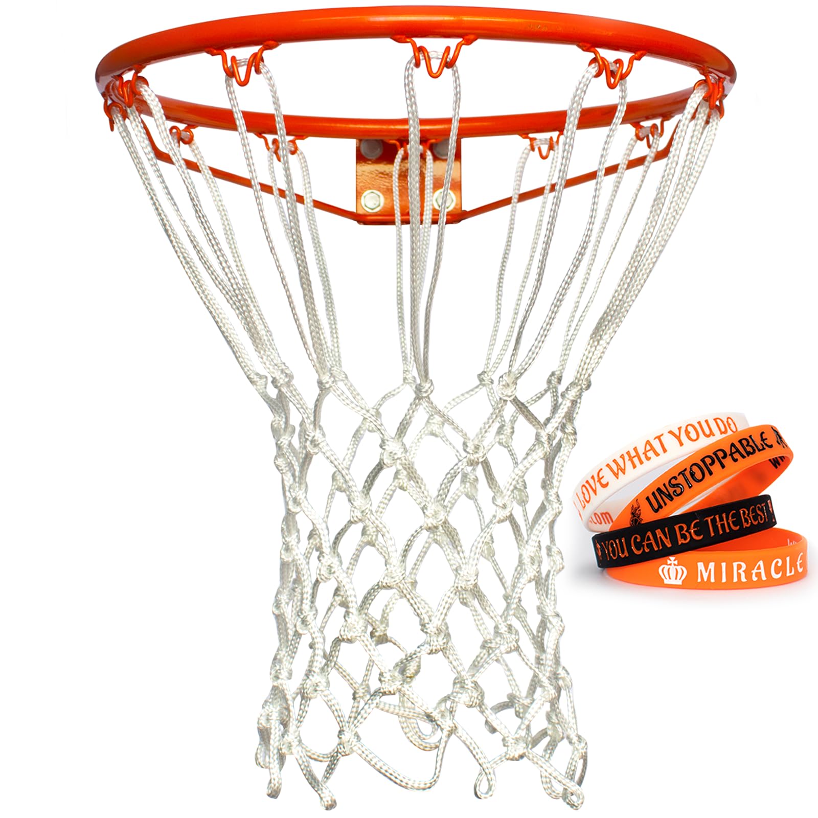 Heavy Duty Basketball Net Replacement - 12 Loop Indoor Outdoor Basketball Hoop Net - Durable for Driveway, Gym & Backyard Play