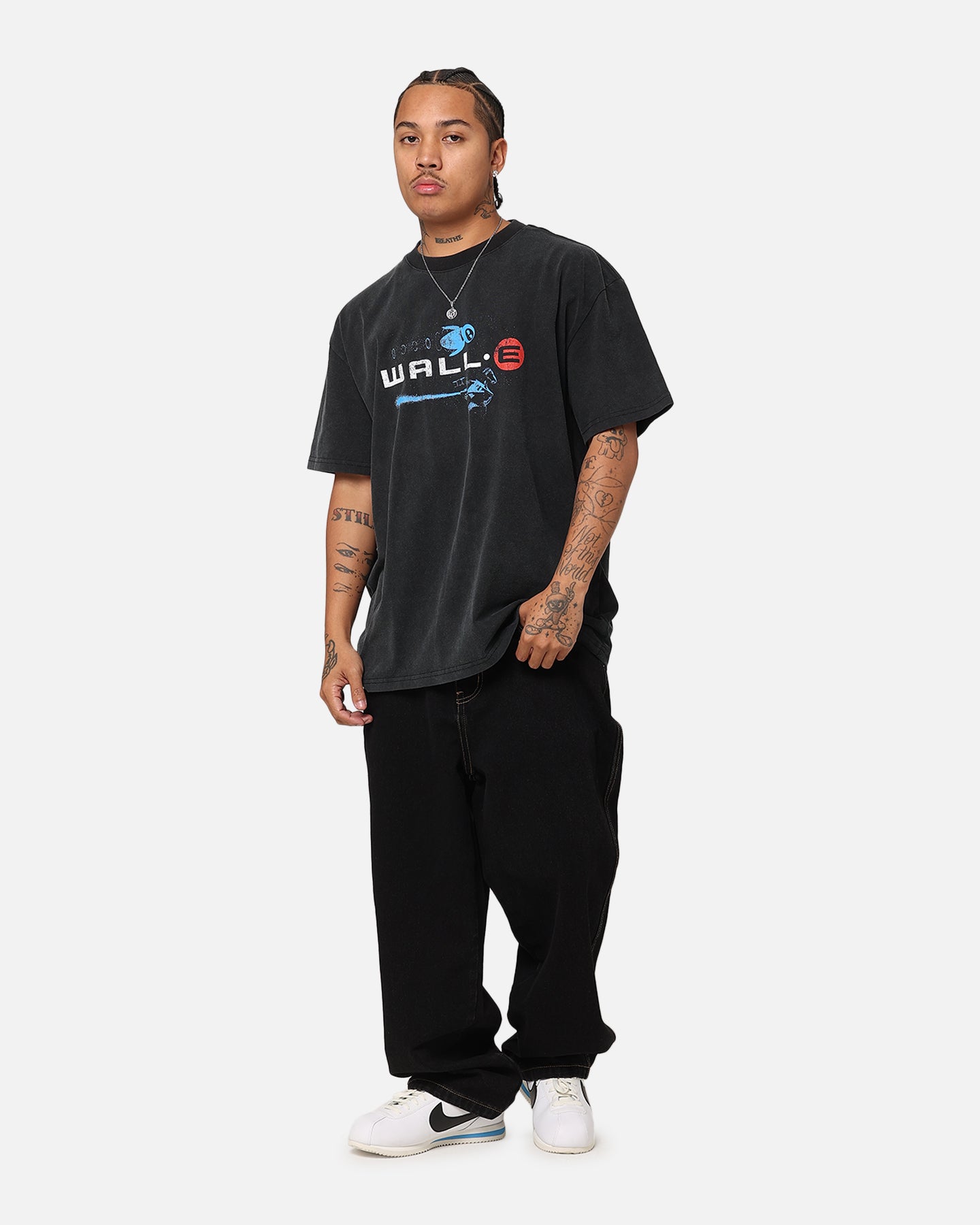 Vintage Black Wall.E Heavy T-Shirt - American Thrift X Pixar Collaboration | Perfect for Cosplay, Movie Nights & Disney Fans