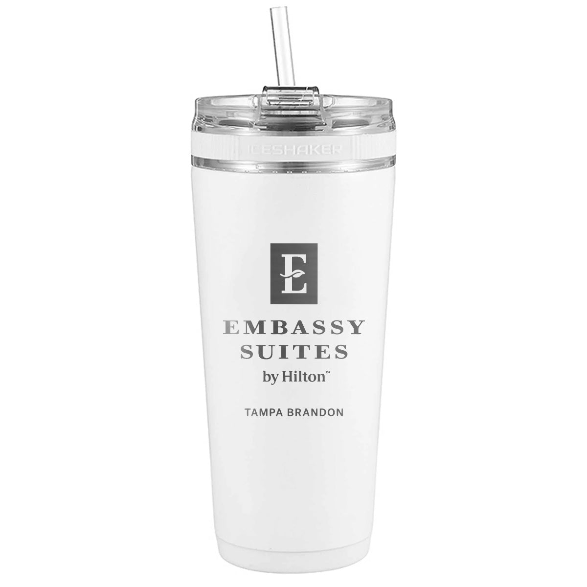 Custom 26oz Flex Bottle - Insulated Stainless Steel Water Bottle with Straw & Leakproof Lid - Perfect for Travel, Gym & Office - White (Embassy Suites Tampa Brandon Edition)