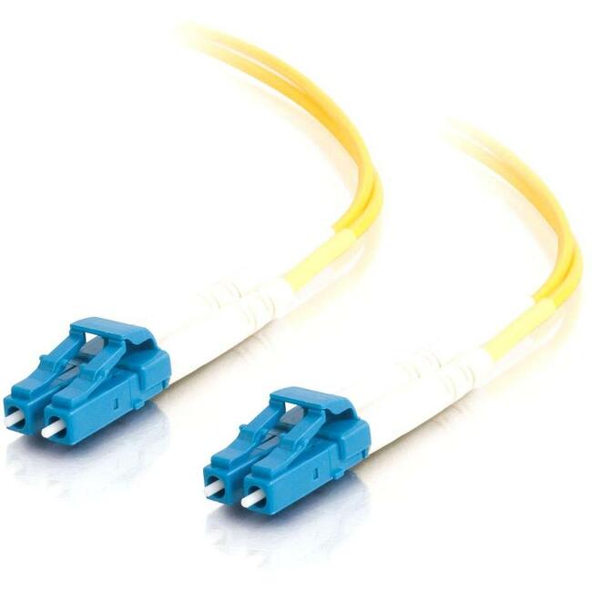 1M LC-LC 9/125 OS2 Duplex Single Mode PVC Fiber Optic Cable - Yellow - High-Speed Data Transmission for Telecom, Data Centers & Networking