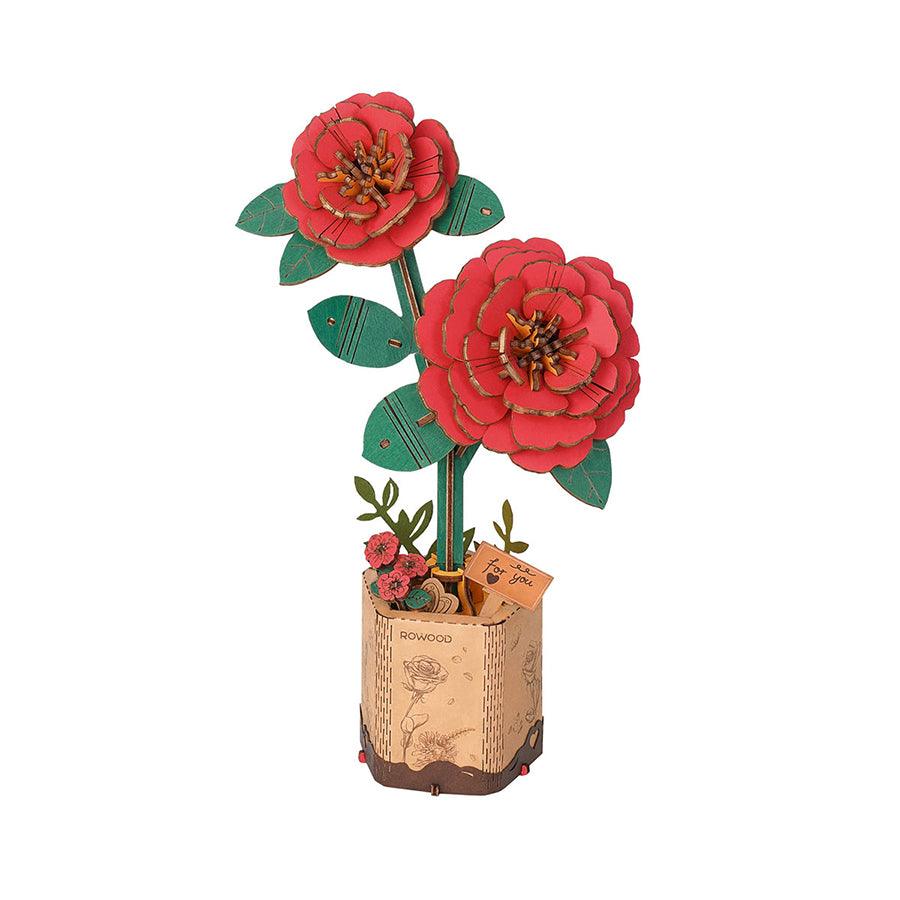 ROWOOD Roka Wooden Puzzle - Red Camellia Flower Jigsaw Puzzle for Adults & Kids, 500-Piece Challenging Brain Teaser Game, Perfect for Family Bonding & Stress Relief Activities