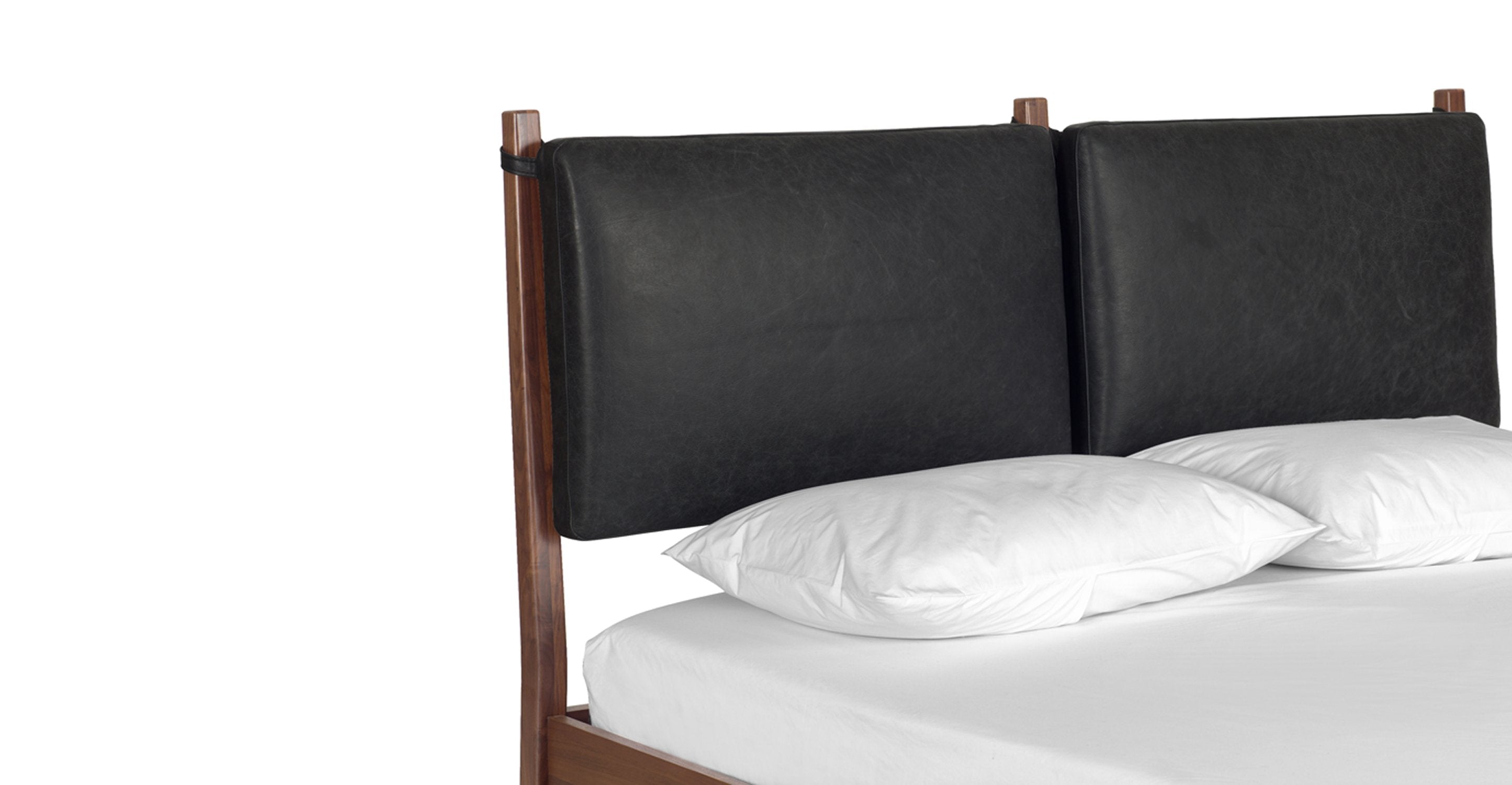 Luxury Truro Bed Frame with Premium Leather Cushions - Queen Size Modern Platform Bed for Master Bedroom, Guest Room & Home Decor