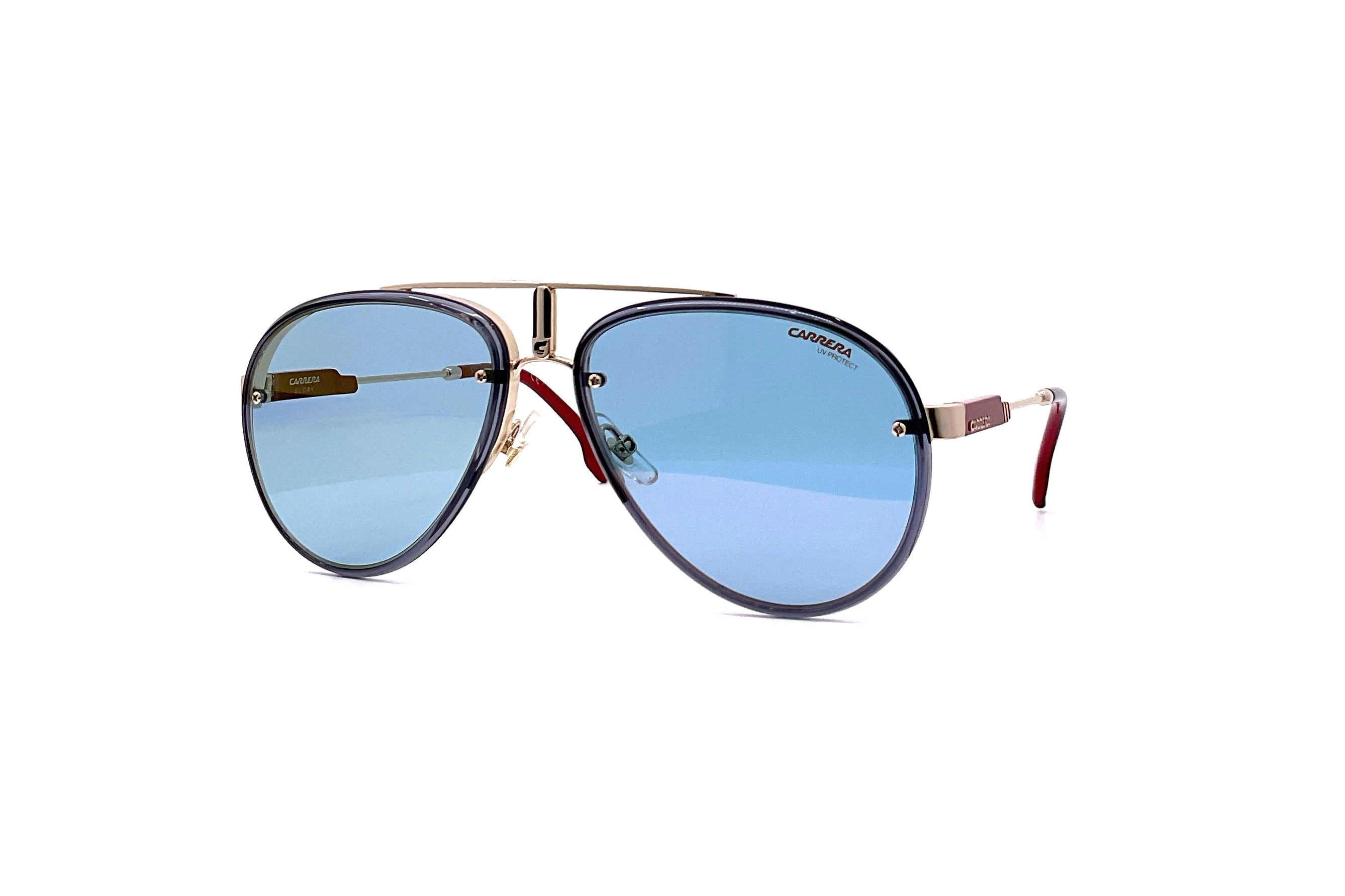 Carrera Glory Sunglasses Gold Blue - Polarized Aviator Sunglasses for Men & Women - Perfect for Driving, Beach & Outdoor Activities