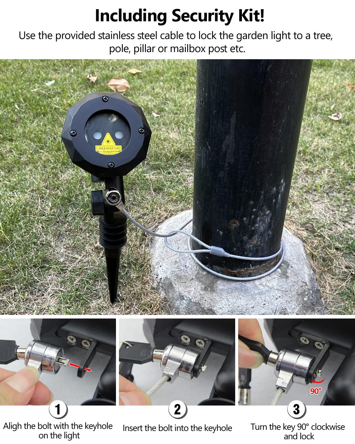 Poeland Solar Garden Lights with Moving Laser Projection - Outdoor Christmas Star Projector for Yard, Patio, and Holiday Decorations | Perfect for Halloween, Christmas, and Party Decor
